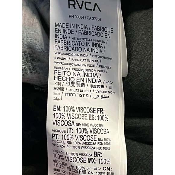 RVCA Black Women Top Blouse Small 8 Floral Sweetheart Cartia Long Sleeve New - Picture 9 of 10